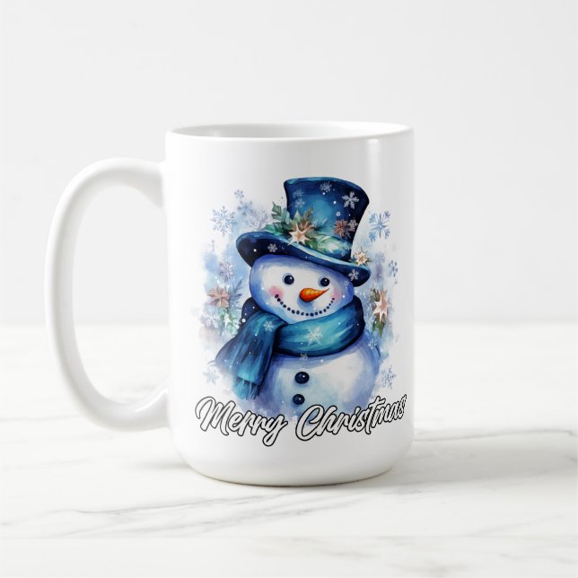 Caneca De Café Merry Christmas Happy Holidays Jolly Snowman (Esquerda)