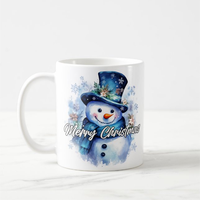 Caneca De Café Merry Christmas Happy Holidays Winter Snowman (Esquerda)
