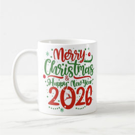 Caneca De Café Merry Christmas Happy New Year 2026 Reindeer