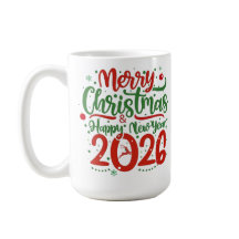 Merry Christmas Happy New Year 2026 Reindeer