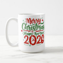 Caneca De Café Merry Christmas Happy New Year 2026 Reindeer
