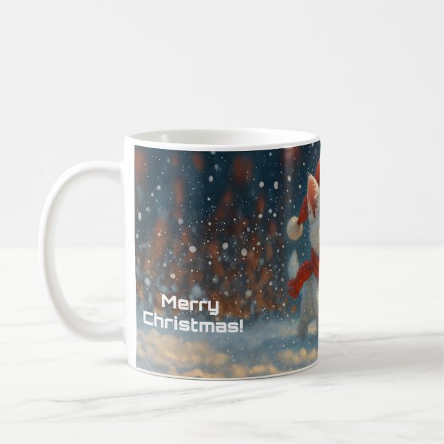 Caneca De Café Merry Christmas - Kitten - Gift  Mug (Esquerda)