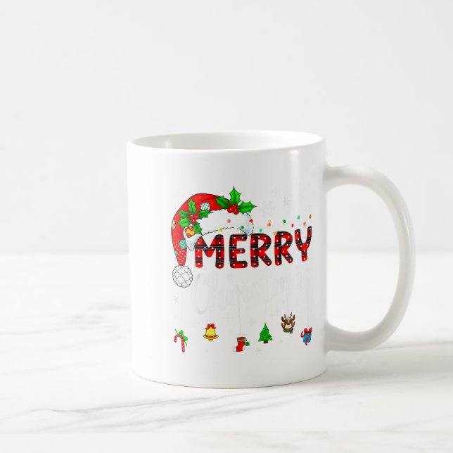 Caneca De Café Merry Christmas Lights Santa Hat Xmas Family Match (Direita)