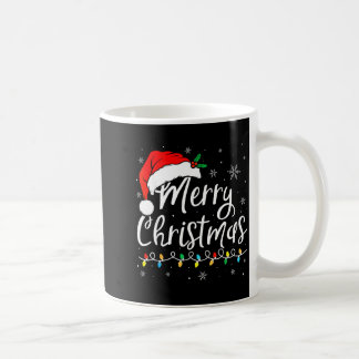 Caneca De Café Merry Christmas Lights Santa Hat Xmas Family Match