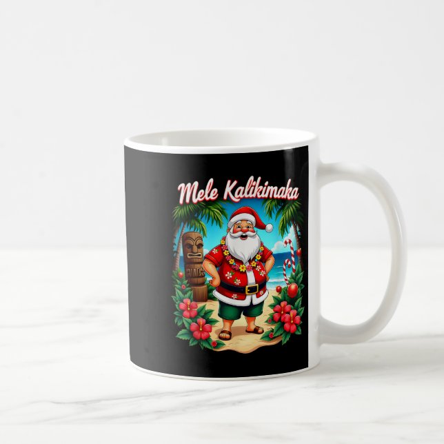Caneca De Café Merry Christmas Mele Kalikimaka Trocal Hawaiian Sa (Direita)