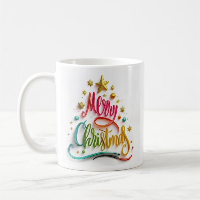 Caneca De Café Merry Christmas Multi Coloured  Mug (Esquerda)