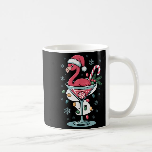 Caneca De Café Merry Christmas Nk Flamingo Wine Drinking Lights X (Direita)