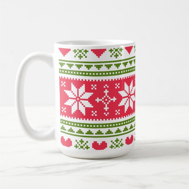 Caneca De Café Merry Christmas pattern 3 (Esquerda)