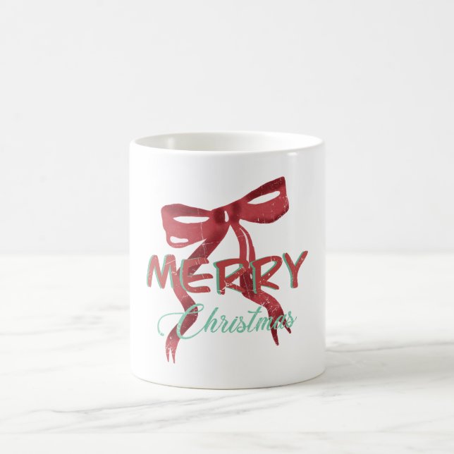 Caneca De Café Merry Christmas Red Bow Mug (Centro)