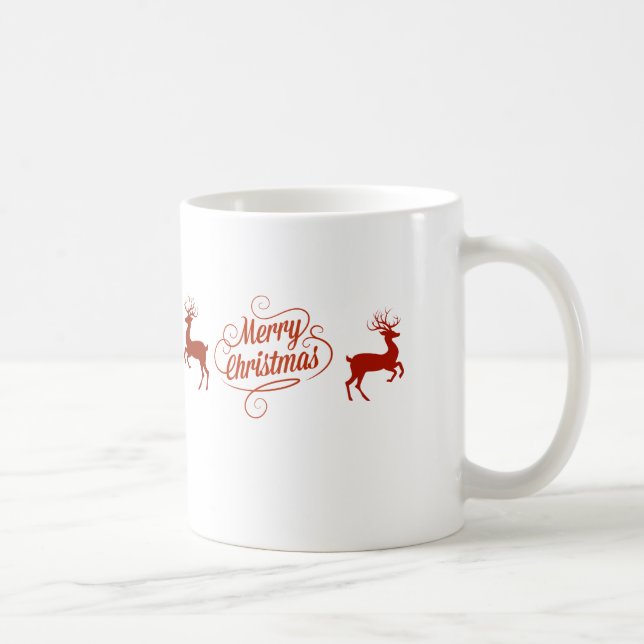 Caneca De Café Merry Christmas Reindeer (Direita)