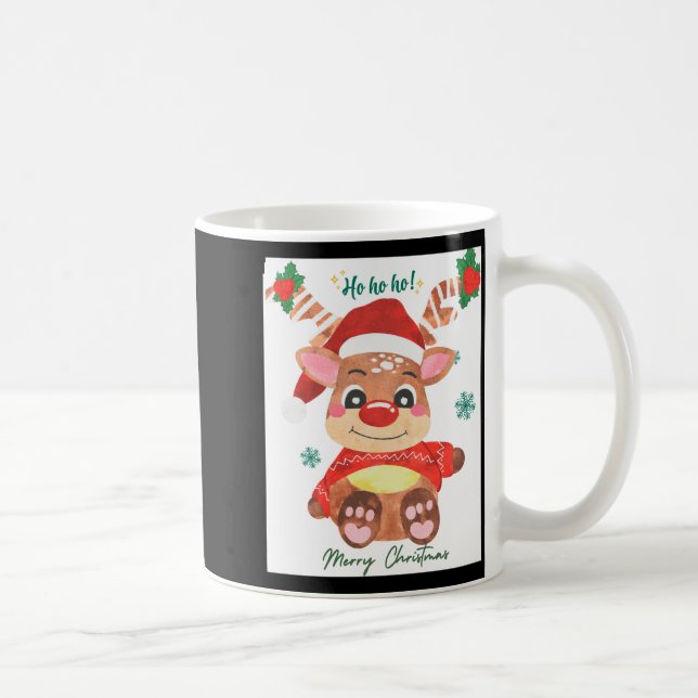 Caneca De Café Merry Christmas Reindeer Festive Fun Toddler  (Direita)