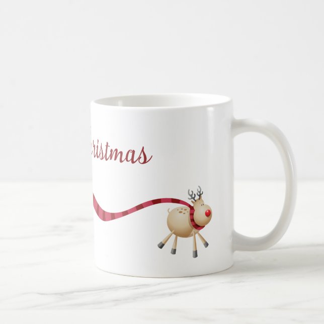 Caneca De Café Merry Christmas Reindeer Long Scarf (Direita)
