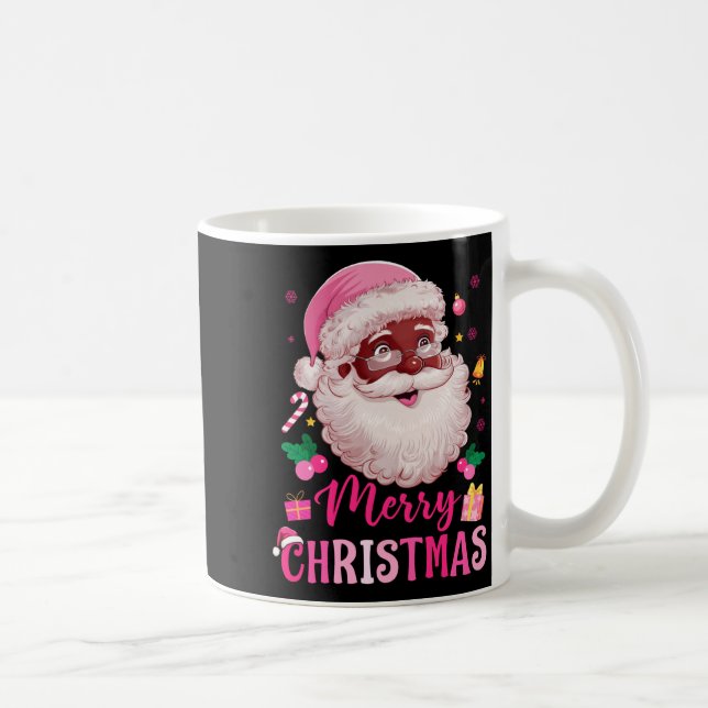 Caneca De Café Merry Christmas Santa Claus Black Afro African Ame (Direita)