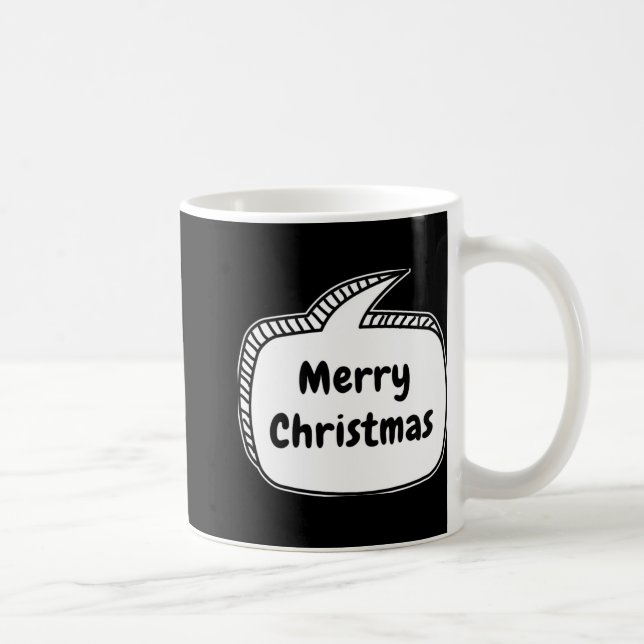 Caneca De Café Merry Christmas Speech Bubble Toddler T Shirt  (Direita)