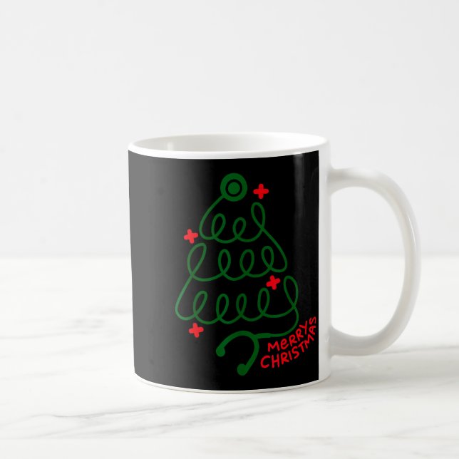 Caneca De Café Merry Christmas Stethoscope Nurse Cna Xmas Holiday (Direita)