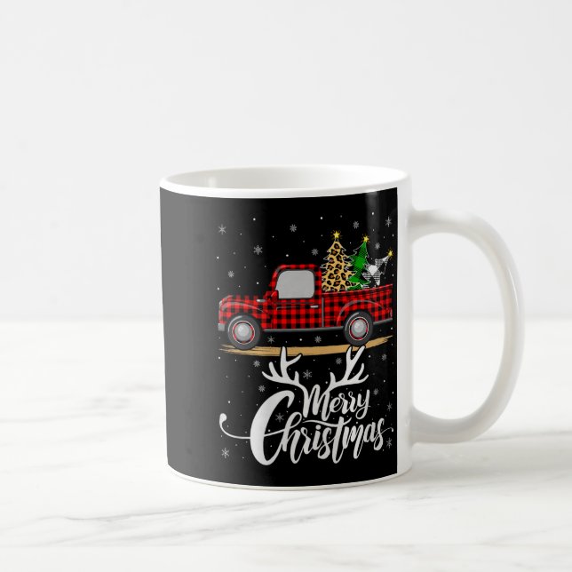 Caneca De Café Merry Christmas Tree Buffalo Plaid Truck Family Gr (Direita)
