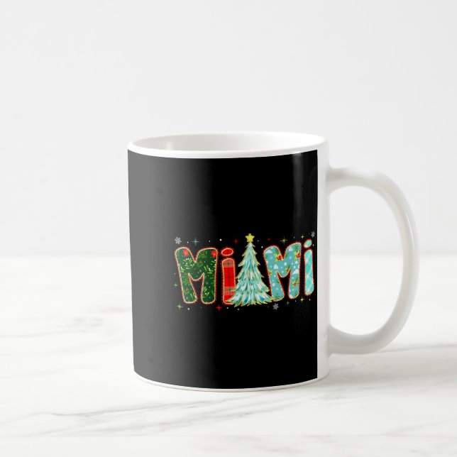 Caneca De Café Merry Christmas Tree Plaid Mimi Aesthetic Mom Mama (Direita)