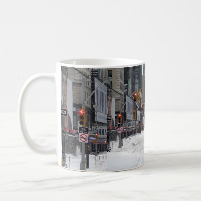 Caneca De Café Merry Christmas Winter Snow New York City (Esquerda)