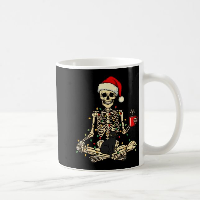 Caneca De Café Merry Christmas Xmas Skull Skeleton Funny Matching (Direita)