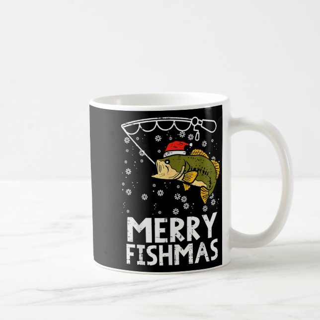 Caneca De Café Merry Fishmas Fish Fishing Xmas Christmas Dad Men  (Direita)