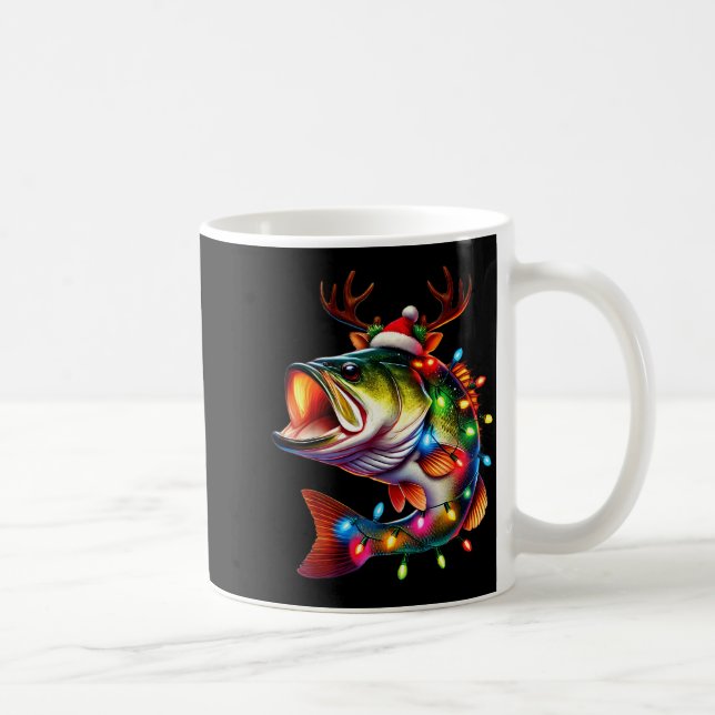 Caneca De Café Merry Fishmas Santa Fishing Lovers Funny Fisherman (Direita)