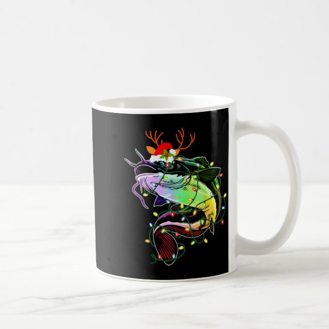Caneca De Café Merry Fishmas Santa Fishing Lovers Funny Fisherman (Direita)