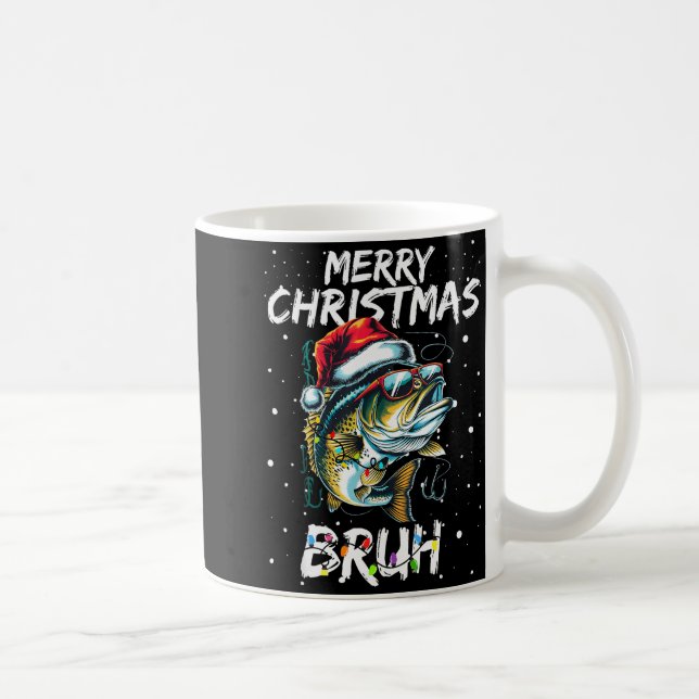 Caneca De Café Merry Fishmas Santa Fishing Lovers Funny Fisherman (Direita)