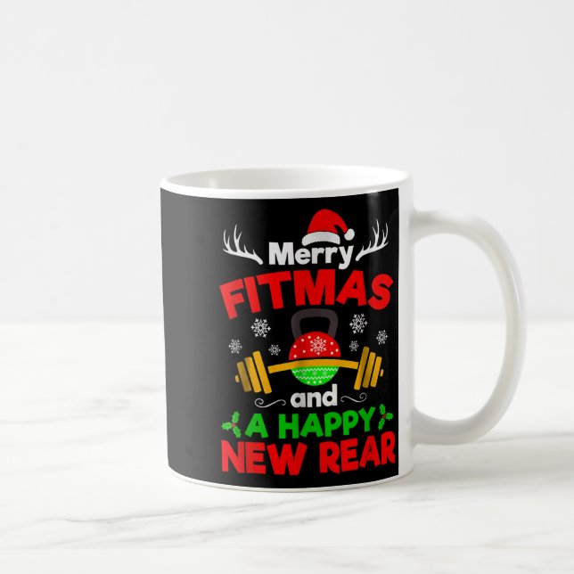 Caneca De Café Merry Fitmas And A Happy New Year  (Direita)