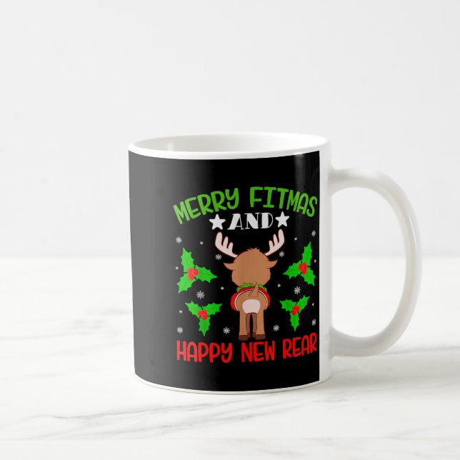 Caneca De Café Merry Fitness Happy New Rear Workout Christmas  (Direita)