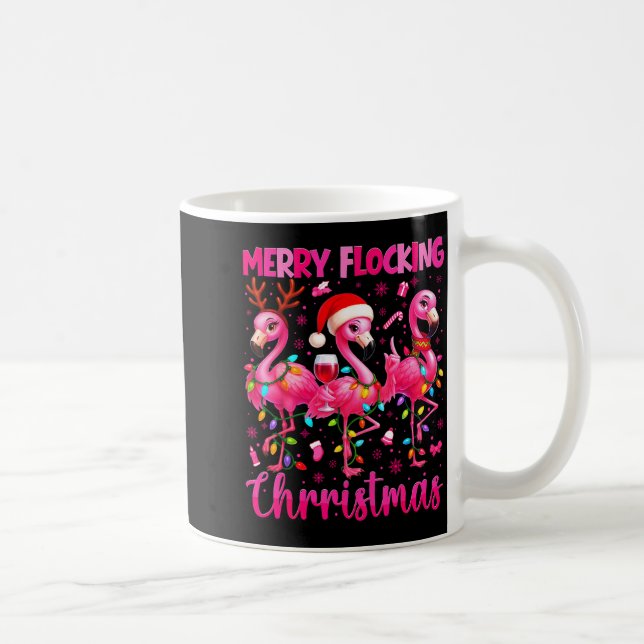 Caneca De Café Merry Flocking Christmas Flamingo Drink Pjs Xmas M (Direita)