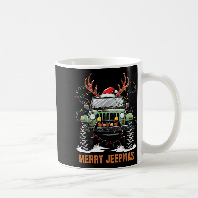 Caneca De Café Merry Jeepmas Christmas Xmas Santa Reindeer Men Bo (Direita)