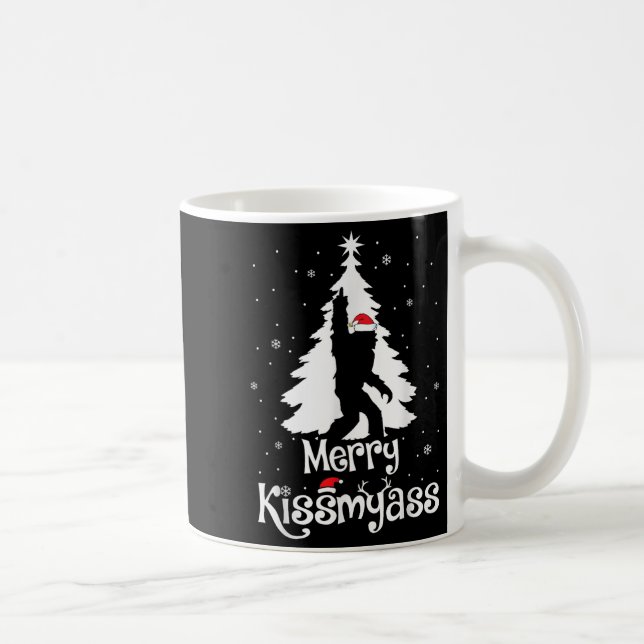 Caneca De Café Merry Kissmy Funny Bigfoot Yeti Sasquatch Christma (Direita)