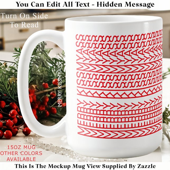 Caneca De Café Merry Kissmyass 160R Hidden Message Christmas  (Criador carregado)
