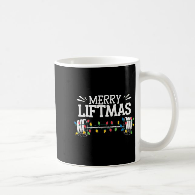 Caneca De Café Merry Liftmas Weightlifter Fitness  (Direita)