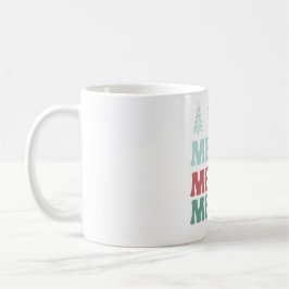 Caneca De Café Merry Merry Merry with Pastel Boho Christmas Trees