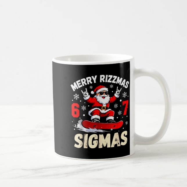 Caneca De Café Merry Rizzmas Sigmas Santa 67 Six Seven  (Direita)
