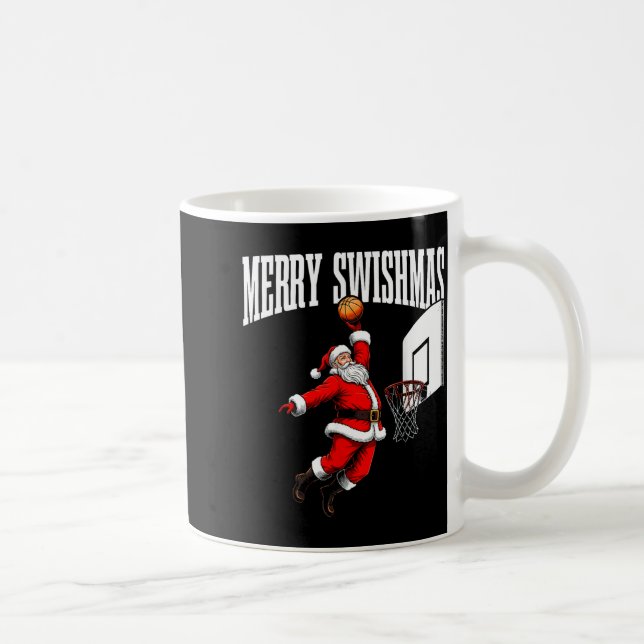 Caneca De Café Merry Swishmas Basketball Ugly Christmas Xmas Men  (Direita)