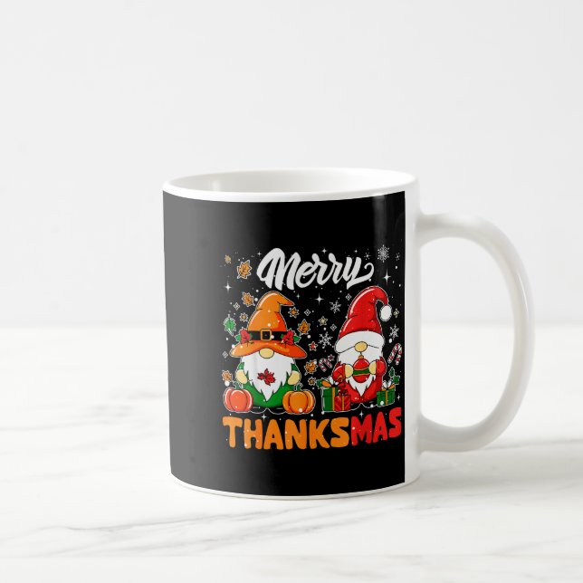 Caneca De Café Merry Thanksmas Funny Fall Thanksgiving Santa Gnom (Direita)