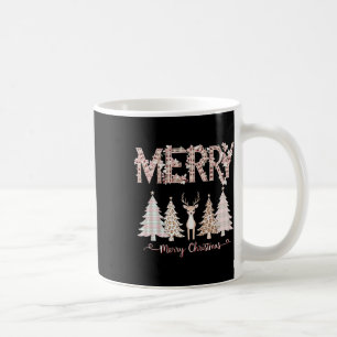 Caneca De Café Merry Xmas Leopard Cheetah Buffalo Xadrez Rosa Chr
