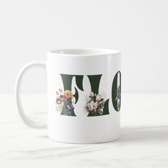 Caneca De Café Mês da Flor nas Flores (Esquerda)