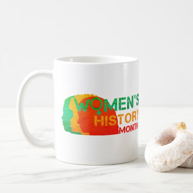 CANECA DE CAFÉ MÊS DA HISTÓRIA DA MULHER (Com Donut)