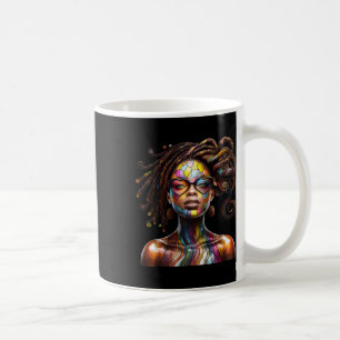 Caneca De Café Mês da História Negra Cabelo Loc'd Arte Rainha Neg