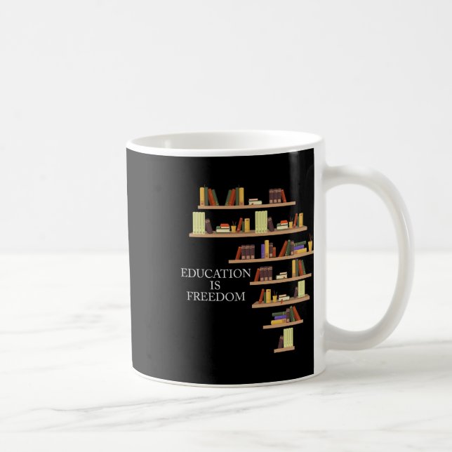 Caneca De Café Mês da História Negra Educação É Liberdade Profess (Direita)