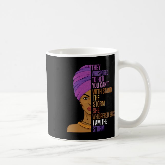 Caneca De Café Mês da História Negra Mulher Africana Afro Eu Sou  (Direita)