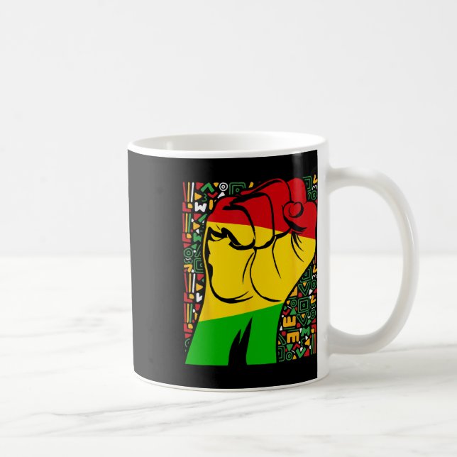 Caneca De Café Mês da História Negra Punho Africano Poderoso  (Direita)