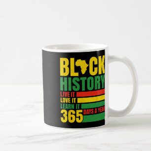 Caneca De Café Mês da História Negra Viva-o Aprenda 365 Dias Desi