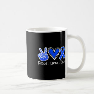 Caneca De Café Mês de Conscientização da Ataxia Fita Azul Paz Amo