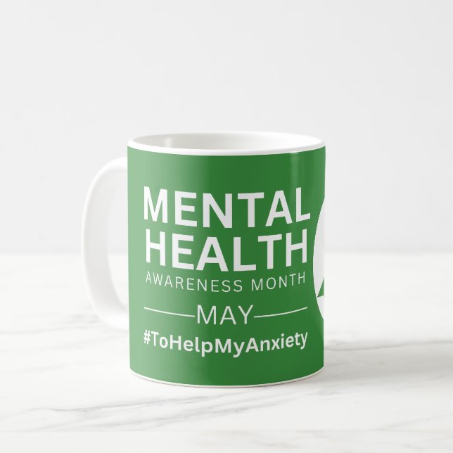 Caneca De Café Mês de Conscientização da Saúde Mental  | Ansiedad (Frente Esquerda)