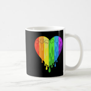 Caneca De Café Mês de Conscientização do Autismo Coração Multicol