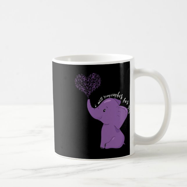 Caneca De Café Mês de Conscientização Eu Termino Elefante de Fita (Direita)